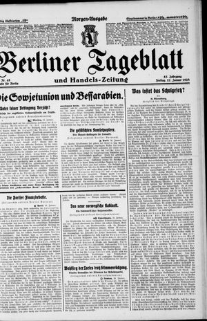 Berliner Tageblatt und Handels-Zeitung vom 27.01.1928