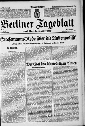 Berliner Tageblatt und Handels-Zeitung vom 31.01.1928
