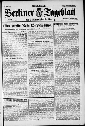 Berliner Tageblatt und Handels-Zeitung on Feb 1, 1928