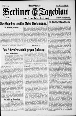 Berliner Tageblatt und Handels-Zeitung on Feb 2, 1928