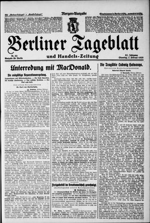 Berliner Tageblatt und Handels-Zeitung vom 07.02.1928