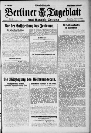 Berliner Tageblatt und Handels-Zeitung on Feb 9, 1928