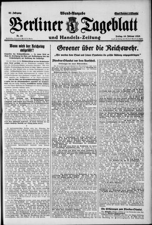 Berliner Tageblatt und Handels-Zeitung on Feb 10, 1928