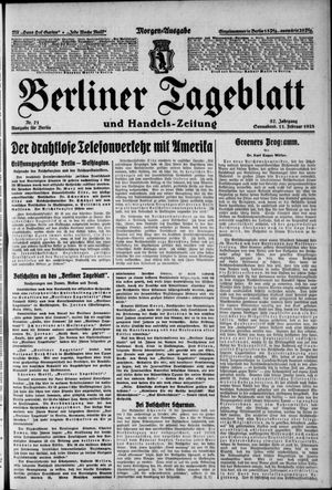 Berliner Tageblatt und Handels-Zeitung on Feb 11, 1928