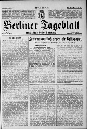Berliner Tageblatt und Handels-Zeitung vom 12.02.1928