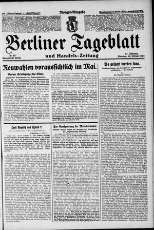 Berliner Tageblatt und Handels-Zeitung vom 14.02.1928