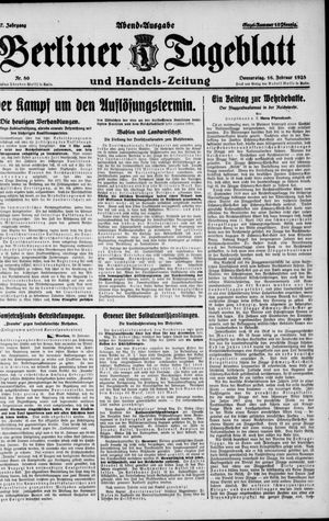 Berliner Tageblatt und Handels-Zeitung on Feb 16, 1928