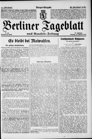 Berliner Tageblatt und Handels-Zeitung vom 19.02.1928