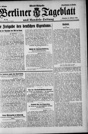 Berliner Tageblatt und Handels-Zeitung on Feb 21, 1928