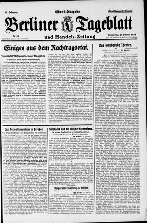Berliner Tageblatt und Handels-Zeitung vom 23.02.1928