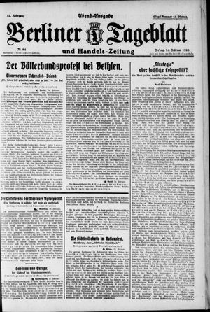 Berliner Tageblatt und Handels-Zeitung on Feb 24, 1928
