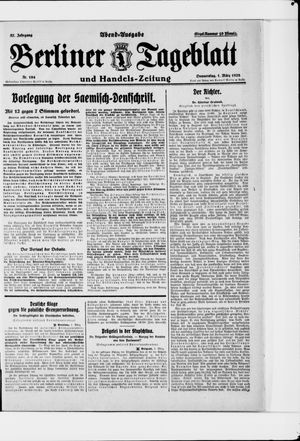 Berliner Tageblatt und Handels-Zeitung vom 01.03.1928