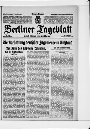 Berliner Tageblatt und Handels-Zeitung vom 13.03.1928