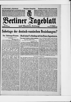 Berliner Tageblatt und Handels-Zeitung vom 20.03.1928
