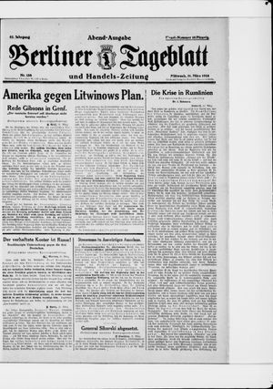 Berliner Tageblatt und Handels-Zeitung vom 21.03.1928