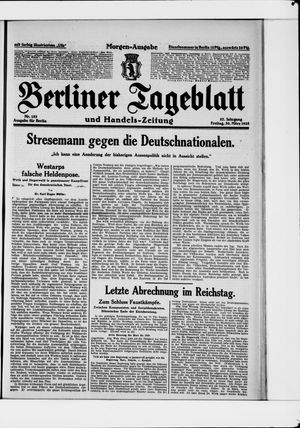 Berliner Tageblatt und Handels-Zeitung on Mar 30, 1928