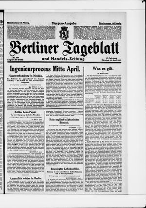 Berliner Tageblatt und Handels-Zeitung vom 10.04.1928