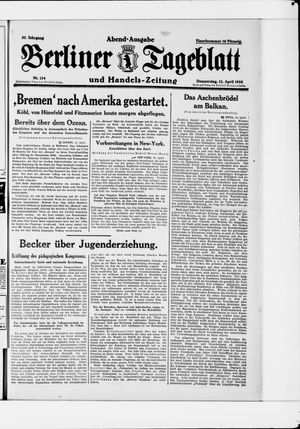 Berliner Tageblatt und Handels-Zeitung vom 12.04.1928