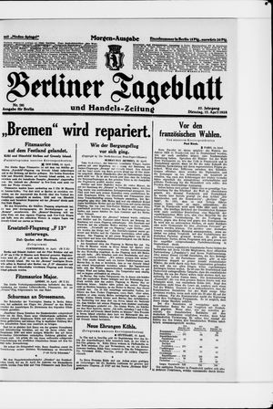 Berliner Tageblatt und Handels-Zeitung vom 17.04.1928