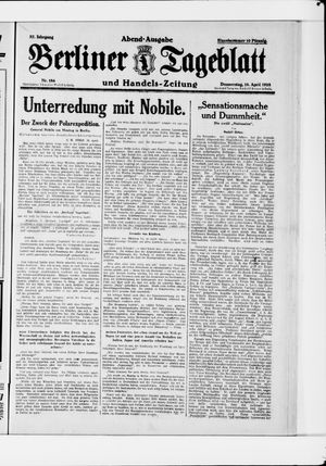 Berliner Tageblatt und Handels-Zeitung vom 19.04.1928