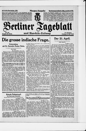 Berliner Tageblatt und Handels-Zeitung vom 20.04.1928