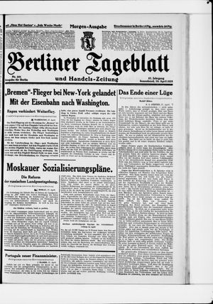 Berliner Tageblatt und Handels-Zeitung on Apr 28, 1928