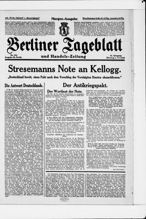 Berliner Tageblatt und Handels-Zeitung vom 01.05.1928