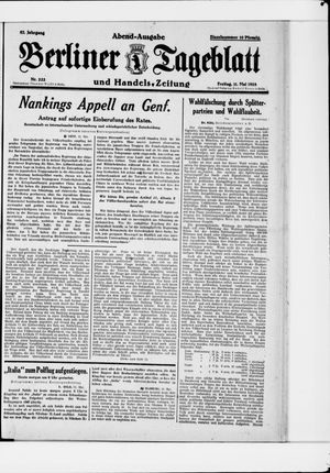 Berliner Tageblatt und Handels-Zeitung vom 11.05.1928