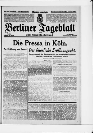 Berliner Tageblatt und Handels-Zeitung on May 12, 1928