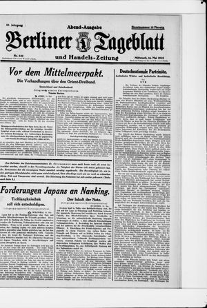 Berliner Tageblatt und Handels-Zeitung on May 16, 1928