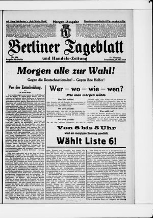 Berliner Tageblatt und Handels-Zeitung vom 19.05.1928