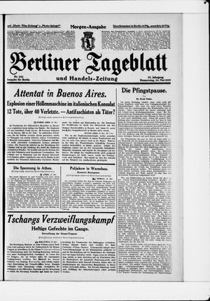 Berliner Tageblatt und Handels-Zeitung vom 24.05.1928