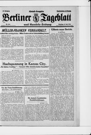 Berliner Tageblatt und Handels-Zeitung vom 12.06.1928
