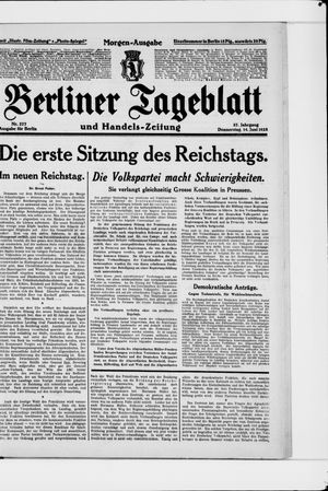 Berliner Tageblatt und Handels-Zeitung vom 14.06.1928