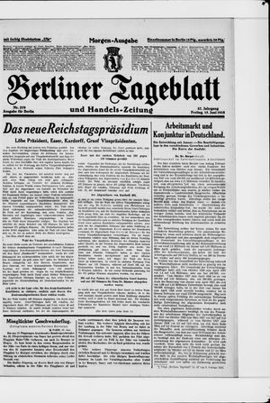 Berliner Tageblatt und Handels-Zeitung vom 15.06.1928