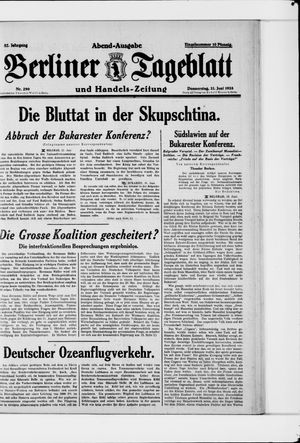 Berliner Tageblatt und Handels-Zeitung vom 21.06.1928