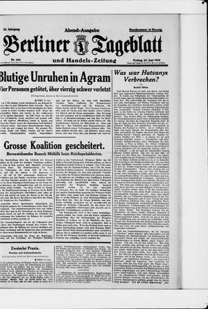 Berliner Tageblatt und Handels-Zeitung vom 22.06.1928