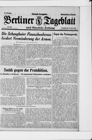 Berliner Tageblatt und Handels-Zeitung vom 30.06.1928