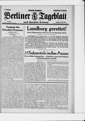 Berliner Tageblatt und Handels-Zeitung on Jul 6, 1928