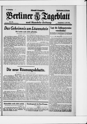 Berliner Tageblatt und Handels-Zeitung vom 07.07.1928