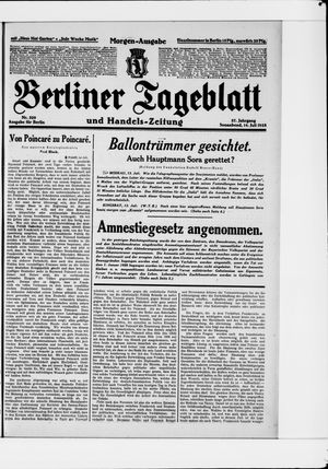 Berliner Tageblatt und Handels-Zeitung vom 14.07.1928