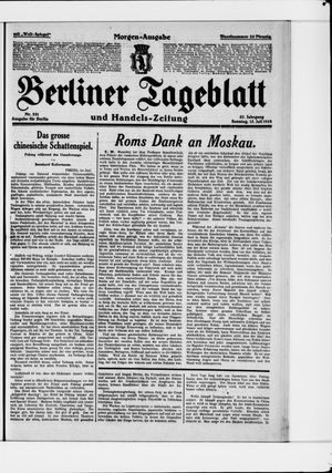 Berliner Tageblatt und Handels-Zeitung vom 15.07.1928