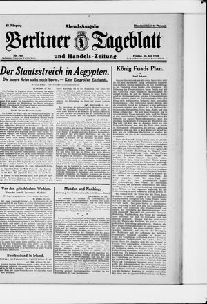 Berliner Tageblatt und Handels-Zeitung vom 20.07.1928
