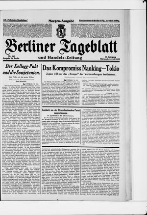 Berliner Tageblatt und Handels-Zeitung on Jul 25, 1928