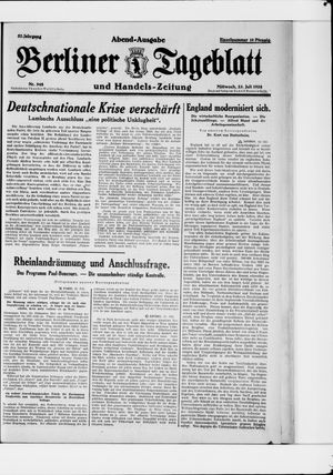 Berliner Tageblatt und Handels-Zeitung on Jul 25, 1928