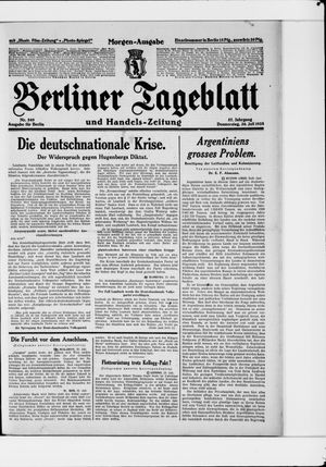 Berliner Tageblatt und Handels-Zeitung vom 26.07.1928