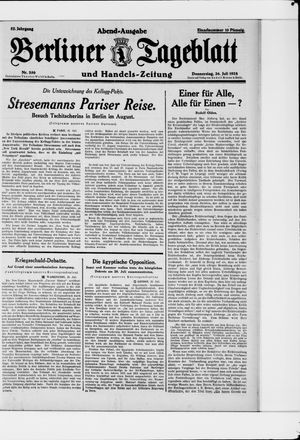 Berliner Tageblatt und Handels-Zeitung on Jul 26, 1928