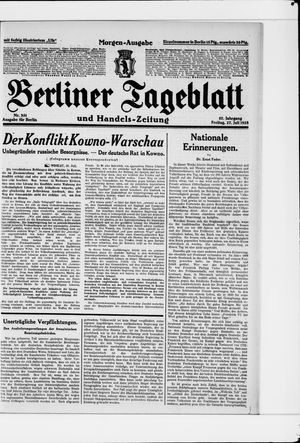 Berliner Tageblatt und Handels-Zeitung vom 27.07.1928