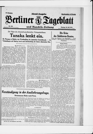 Berliner Tageblatt und Handels-Zeitung vom 30.07.1928