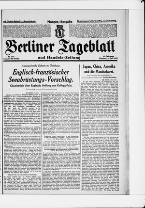 Berliner Tageblatt und Handels-Zeitung vom 31.07.1928